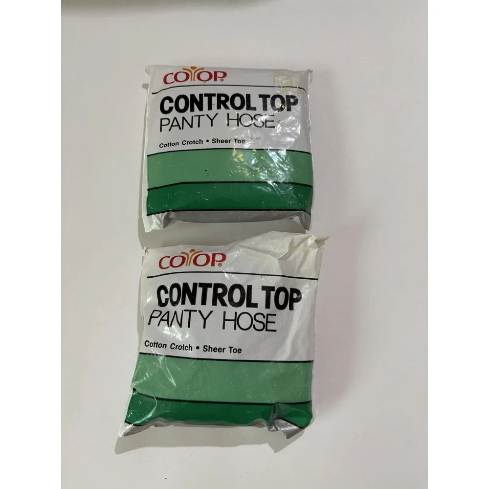 Co Op Control Top Panty Hose Lot Of 3 Cotton Crotch  (2 sheer Toe 1 Panty & Toe)